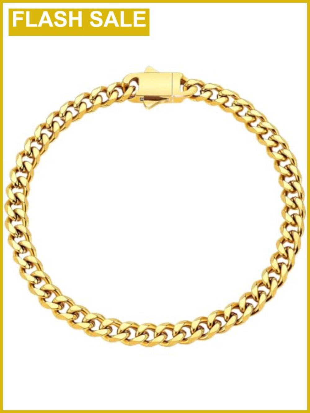 Mens Stainless Steel Cuban Link Chain Bracelet Locking Clasp